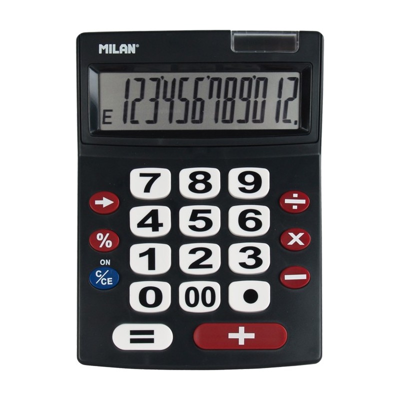 Calculatrice Milan 12 chiffres extra large noir grandes touches