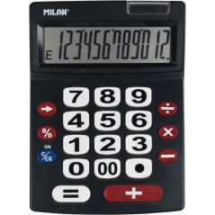 Calculatrice Milan 12 chiffres extra large noir grandes touches