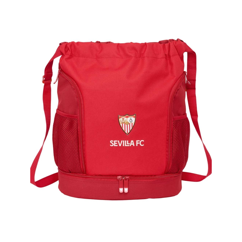 Sac à dos à cordon FC Séville rouge, poches zippées