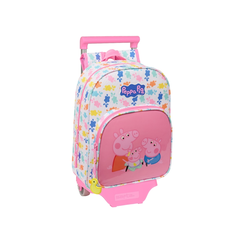 Sac à dos trolley Peppa Pig rose avec porte-bouteille