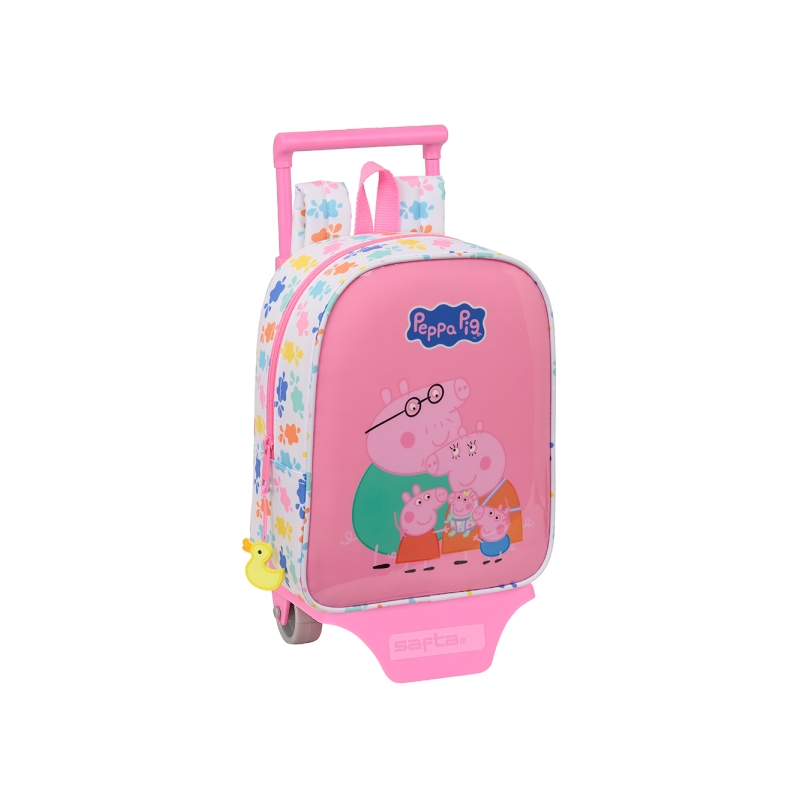 Sac à dos à roulettes Peppa Pig rose amovible