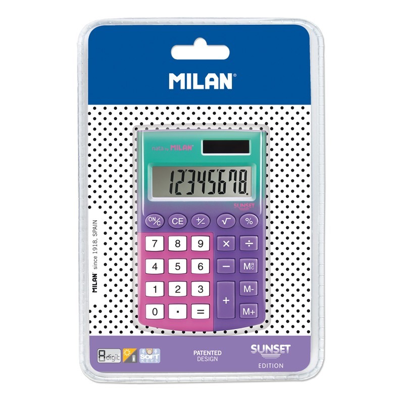 Calculatrice de poche Milan Sunset 8 chiffres Soft Touch