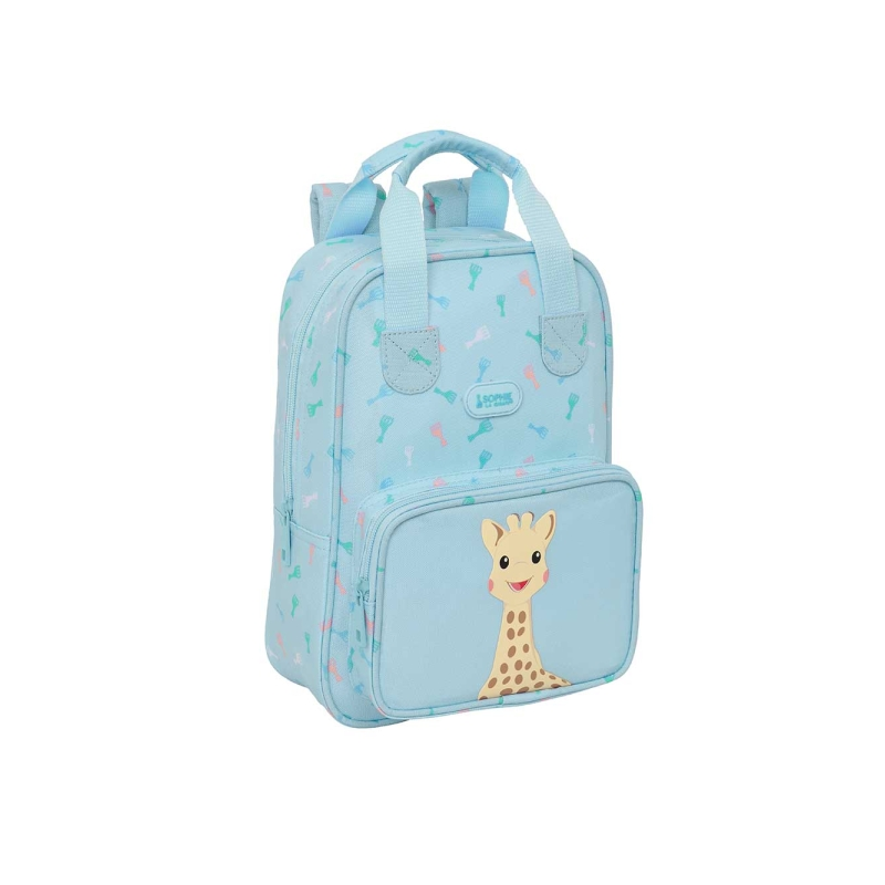 Sac à dos enfant Sophie la Girafe bleu clair recyclé