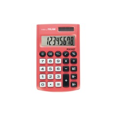 Calculatrice de poche Milan 8 chiffres rouge Soft Touch