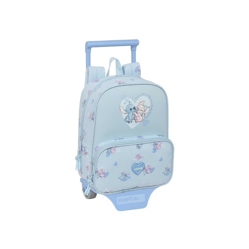 Sac à dos trolley amovible Stitch Safta bleu clair
