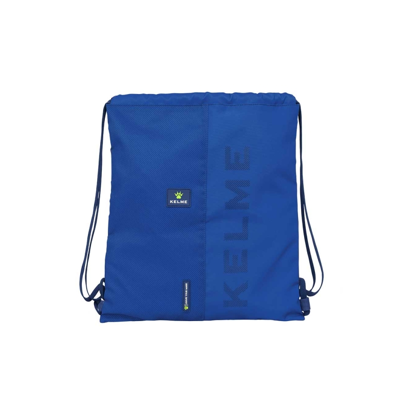 Sac à cordon plat Safta Kelme bleu 5L avec poche zippée Sac à cordon plat Safta Kelme bleu 5L avec poche zippée