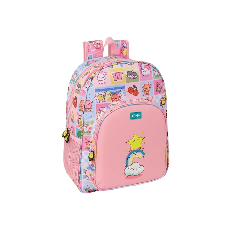 Sac à dos Comic rose Mr. Wonderful avec poche frontale