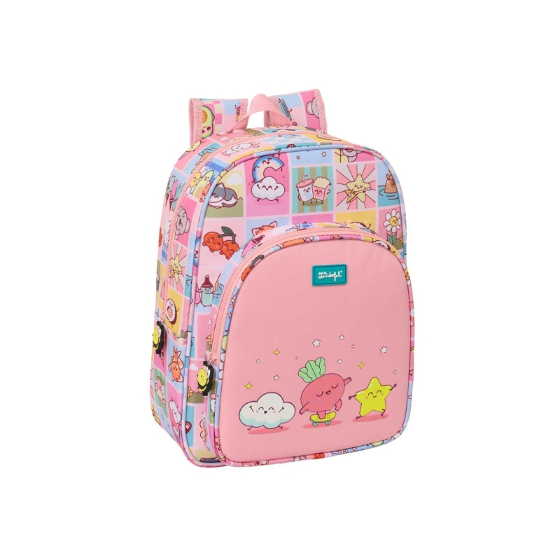 Sac à dos enfant Mr. Wonderful rose avec porte-bouteille Sac à dos enfant Mr. Wonderful rose avec porte-bouteille