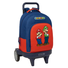 Sac à dos trolley rouge bleu