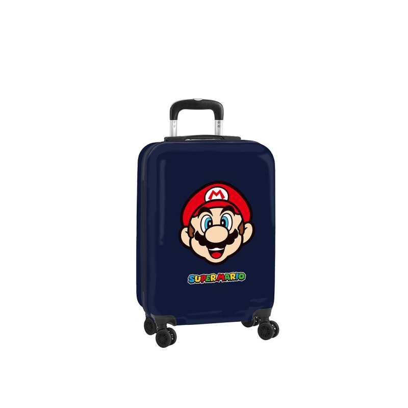 Valise cabine trolley Super Mario 51 cm bleu marine