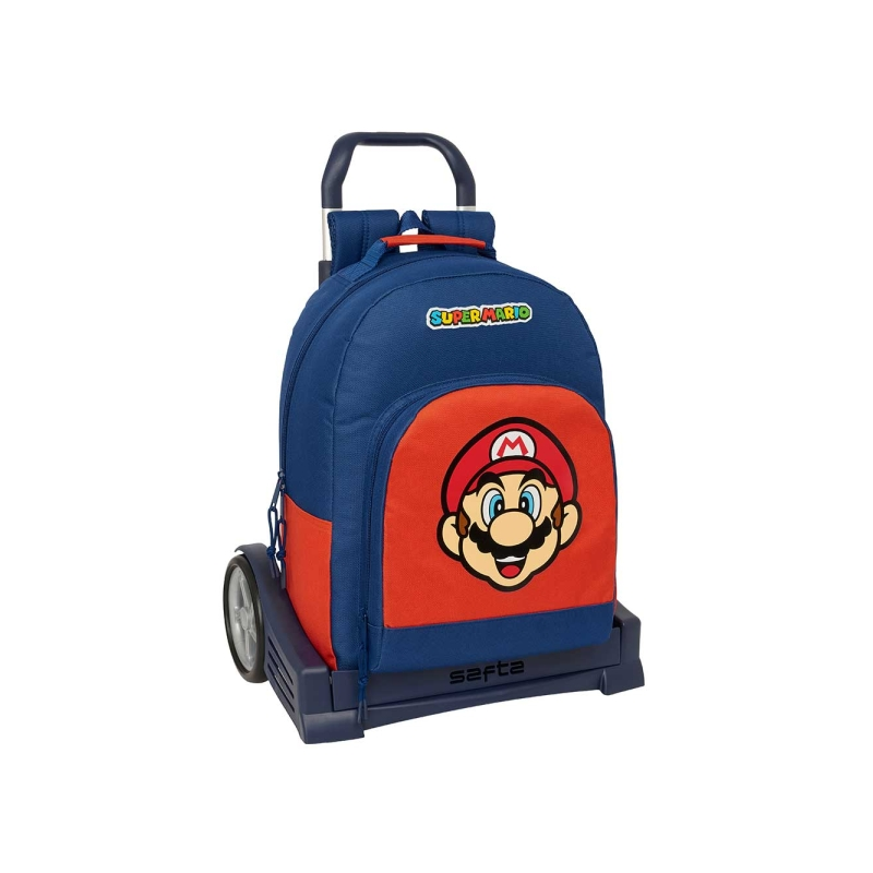 Sac à dos trolley Super Mario rouge et bleu Sac à dos trolley Super Mario rouge et bleu