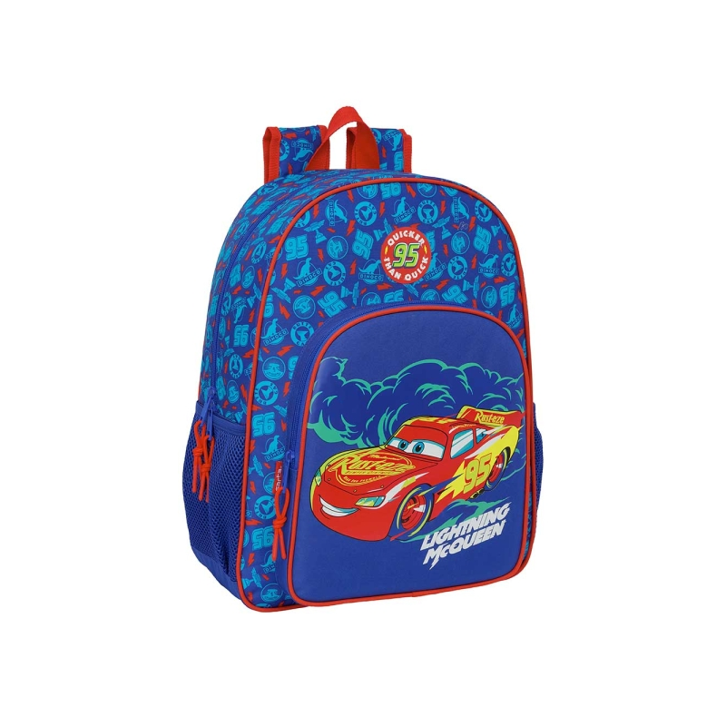Sac à dos Cars Safta bleu compatible valise à roulettes