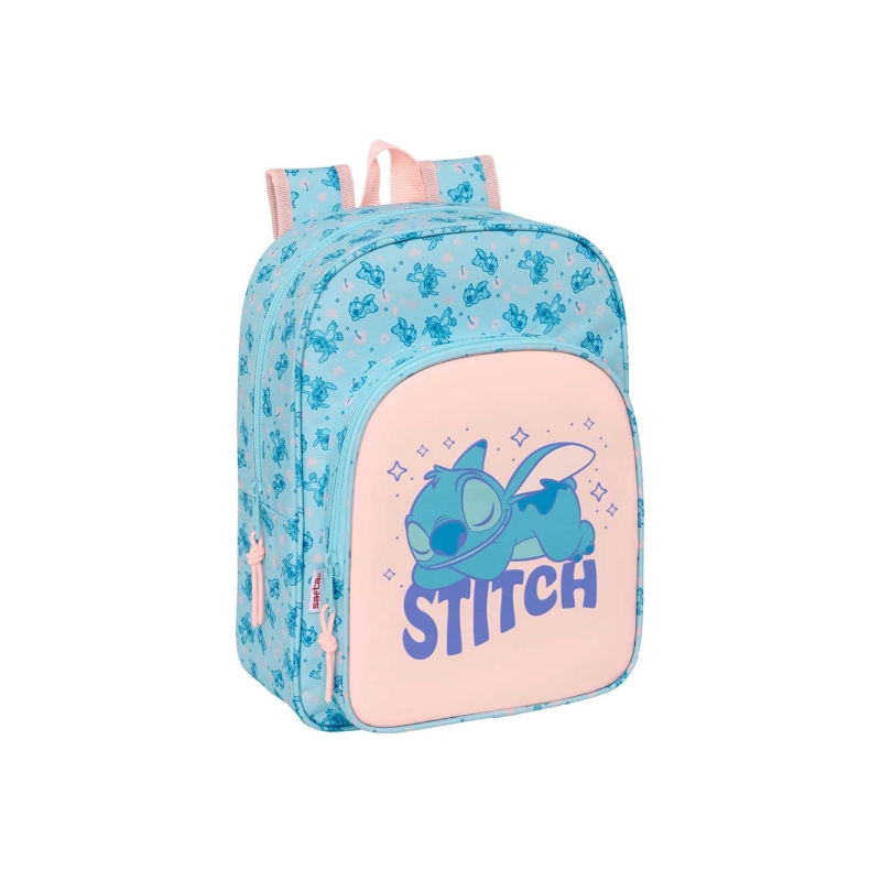 Sac à dos enfant Stitch bleu clair porte-bouteille Sac à dos enfant Stitch bleu clair porte-bouteille