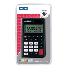 Calculatrice noire Milan touches rouges