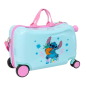 Chariot enfant Stitch bleu pastel avec bandoulière Chariot enfant Stitch bleu pastel avec bandoulière
