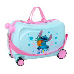 Chariot enfant Stitch bleu pastel avec bandoulière