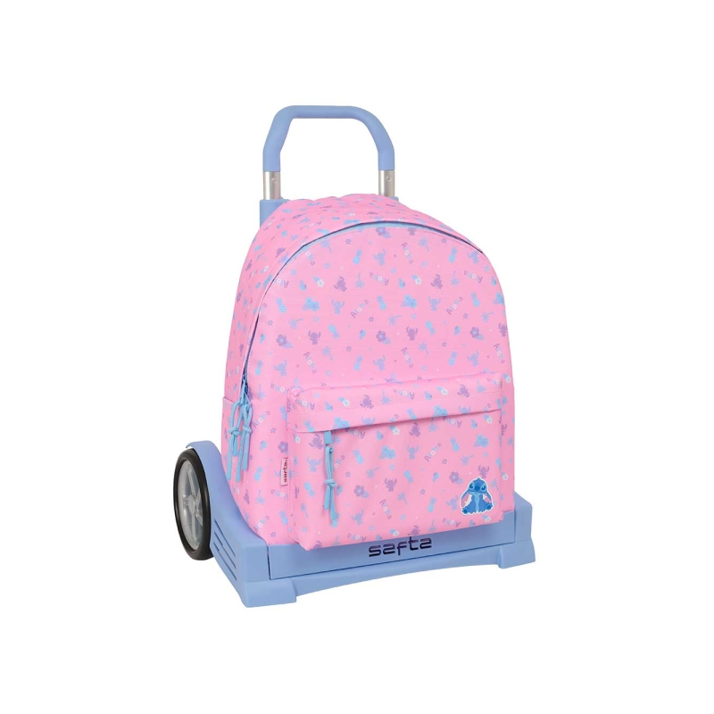 Sac à dos trolley Stitch Rose vif, roues anti-vibrations Sac à dos trolley Stitch Rose vif, roues anti-vibrations