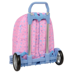 Sac à dos trolley Stitch Rose vif, roues anti-vibrations