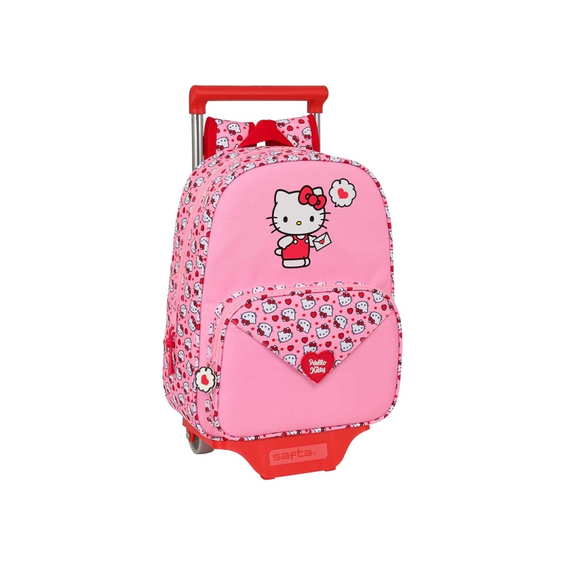 Sac à dos trolley Hello Kitty rose avec porte-bouteille Sac à dos trolley Hello Kitty rose avec porte-bouteille