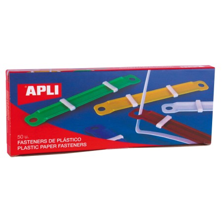 ✅ Attaches en plastique Apli avec languette - Taille 90x12mm - Fermeture à compresseur - Couleurs assorties - I en stock