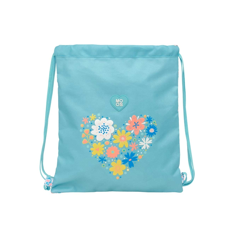 Sac plat Moos Fiori 5L bleu clair avec poche zippée Sac plat Moos Fiori 5L bleu clair avec poche zippée