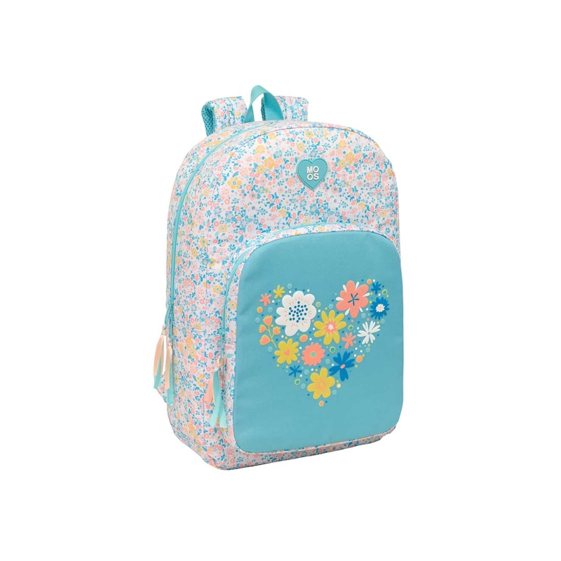 Sac à dos Safta Moos Fiori bleu clair, trolley adaptable Sac à dos Safta Moos Fiori bleu clair, trolley adaptable