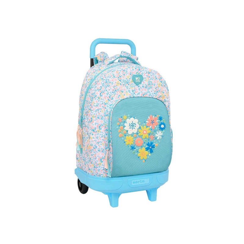 Sac à dos trolley Safta Moos Fiori bleu clair