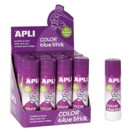 ✅ Barre de colle adhésive Apli - 21g - Application facile - Non toxique - Transparent couleur Morado en stock