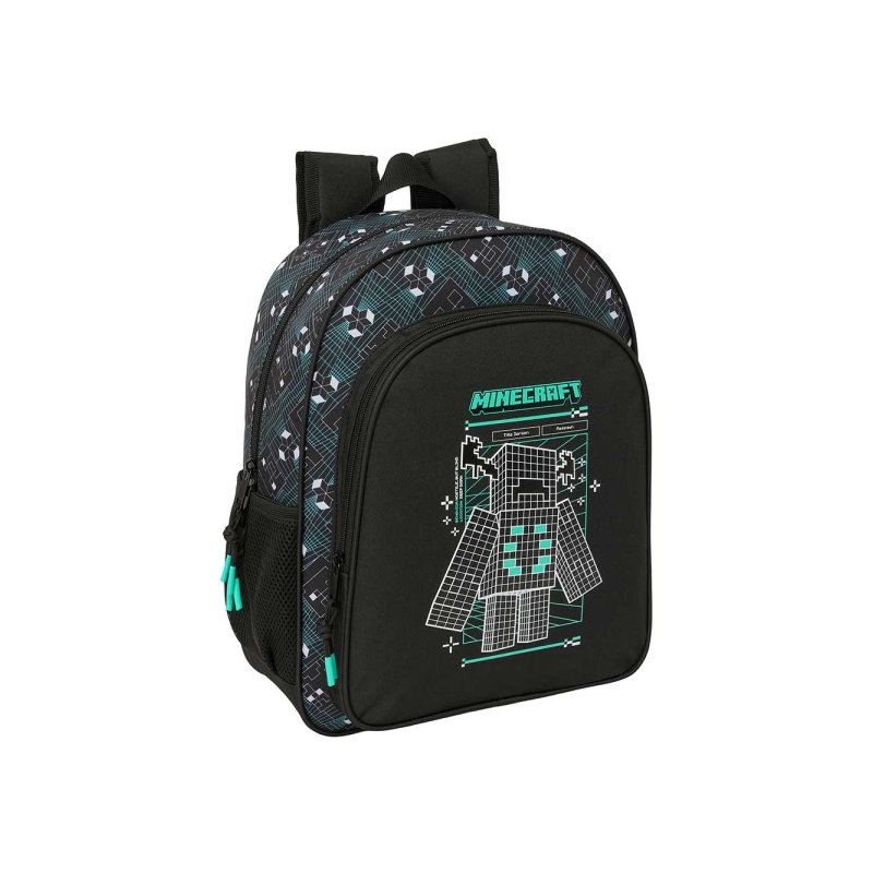 Sac à dos Minecraft noir 15 L avec poche frontale Sac à dos Minecraft noir 15 L avec poche frontale