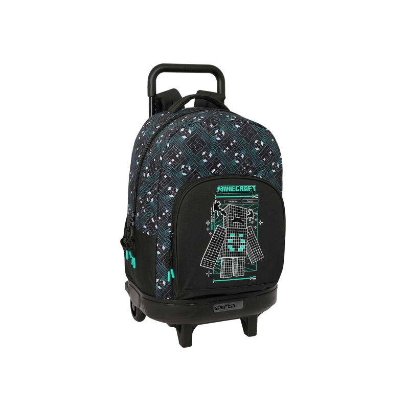 Sac à roulettes Minecraft noir 33 L avec porte-bouteille Sac à roulettes Minecraft noir 33 L avec porte-bouteille