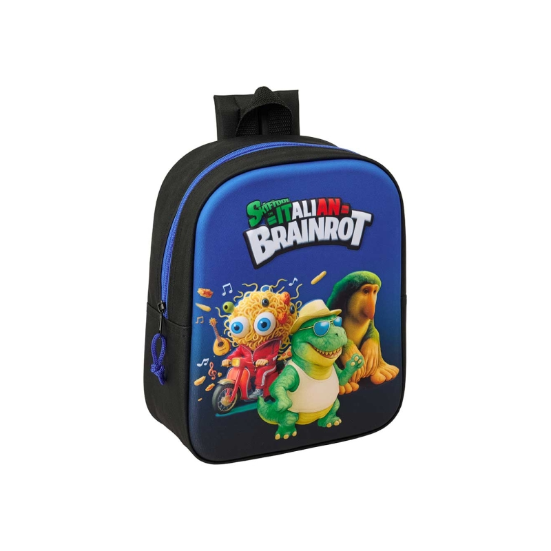 Sac à dos 3D Brainrot 6 L noir et bleu Sac à dos 3D Brainrot 6 L noir et bleu