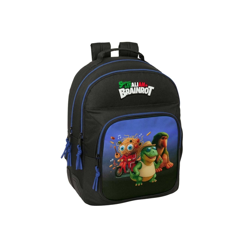 Sac à dos Safta Brainrot noir bleu compatible chariot