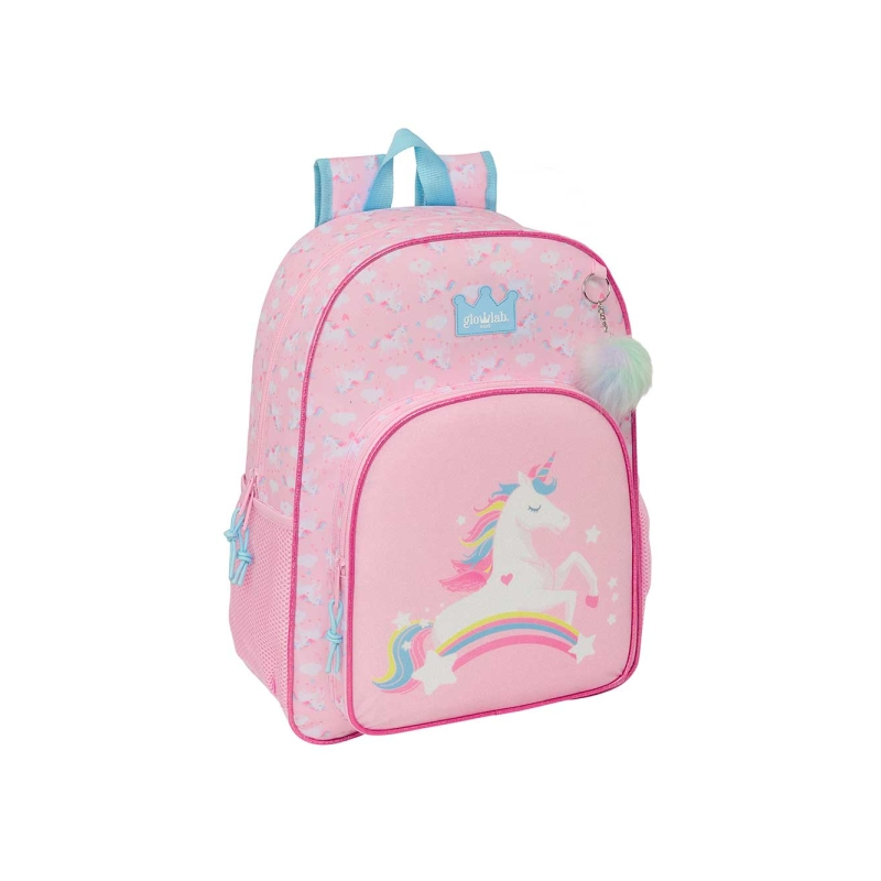 Sac à dos enfant Glowlab rose compatible valise à roulettes
