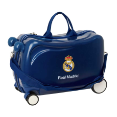 Chariot enfant Real Madrid bleu marine avec repose-pieds
