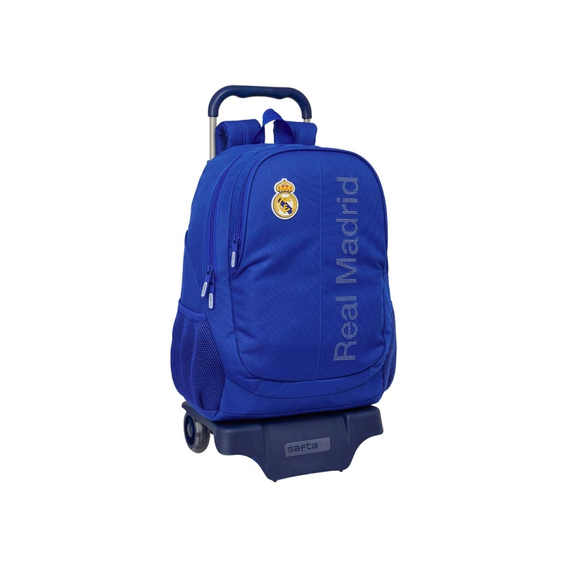 Sac à dos trolley Real Madrid bleu grandes compartiments Sac à dos trolley Real Madrid bleu grandes compartiments