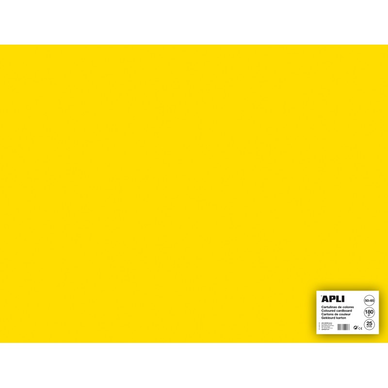 Apli Jaune Carton 50 x 65cm 170g 25 Feuilles