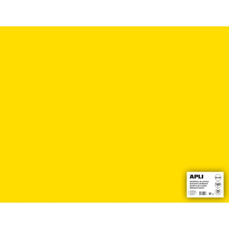 ✅ Apli Jaune Carton 50 x 65cm 170g 25 Feuilles couleur jaune en stock