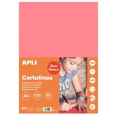 ✅ Apli Carton Rose Fluo A4 170g 50 Feuilles couleur Rosa Fluorescente en stock