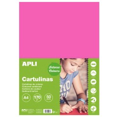 ✅ Apli Fuchsia Carton A4 170g 50 Feuilles couleur Rosa en stock