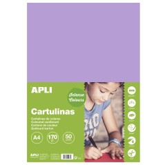 ✅ Apli Violet Carton A4 170g 50 Feuilles couleur violet en stock