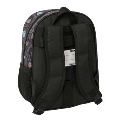Sac à dos enfant Minecraft gris avec porte-bouteilles
