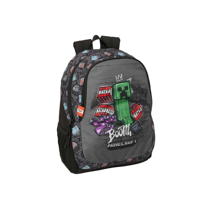 Sac à dos Minecraft Graffiti 23L gris rembourré