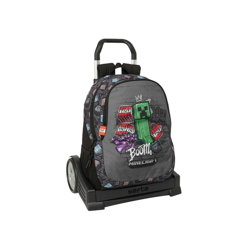 Sac à dos Minecraft graffiti avec chariot gris 23L Sac à dos Minecraft graffiti avec chariot gris 23L