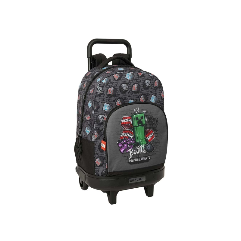 Sac à dos Minecraft graffiti gris avec chariot 33L Sac à dos Minecraft graffiti gris avec chariot 33L