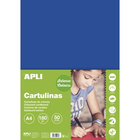 ✅ Apli Carton Bleu Foncé A4 170g 50 Feuilles couleur Azul Oscuro en stock
