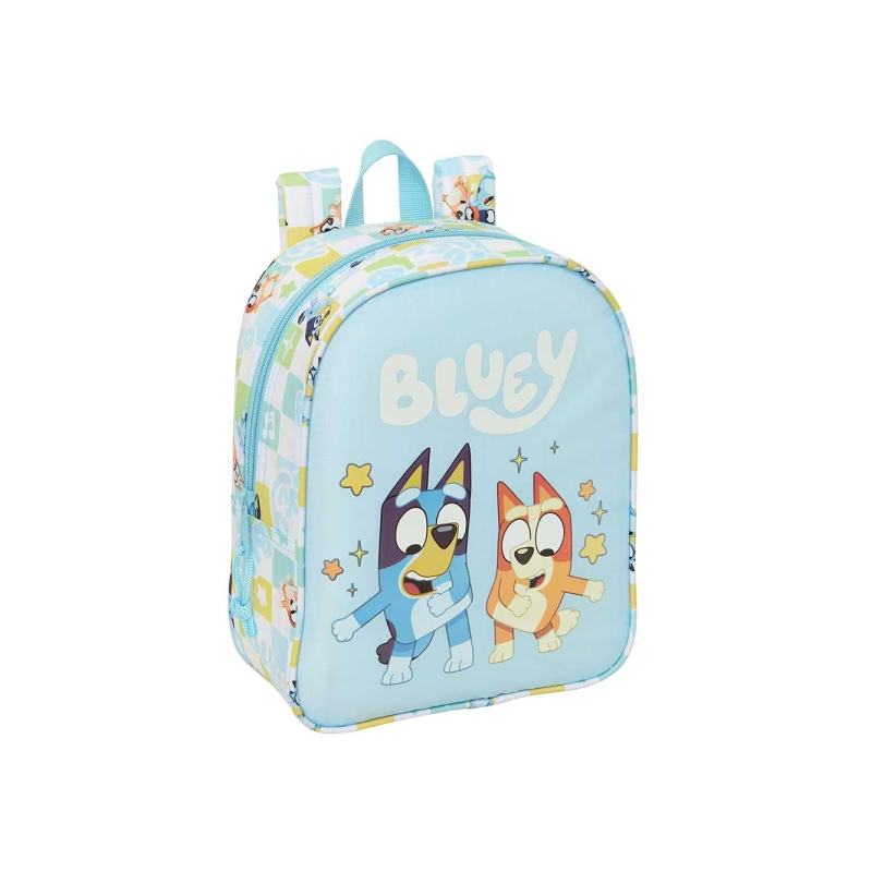 Sac à dos maternelle Bluey Safta bleu pastel adapt. chariot