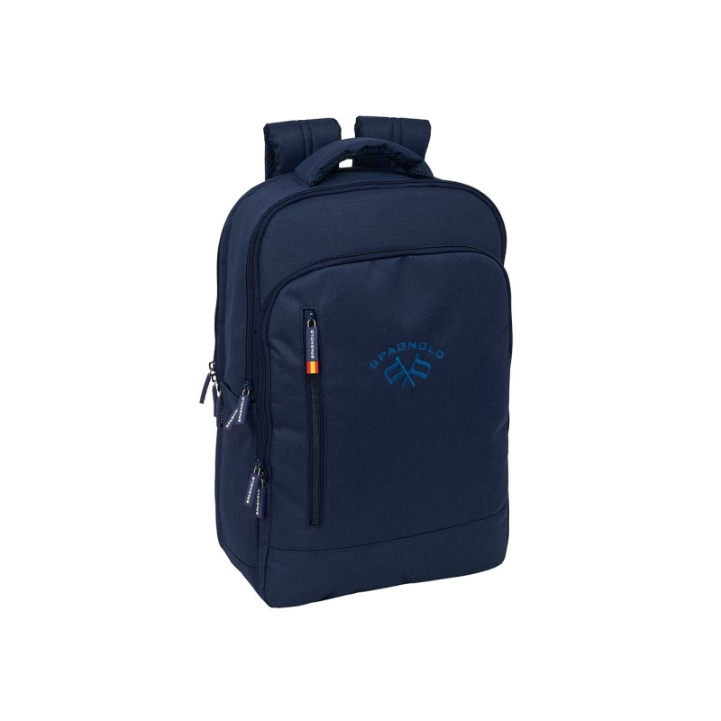 Sac à dos ordinateur 15,6 pouces bleu nuit, porte-bouteille