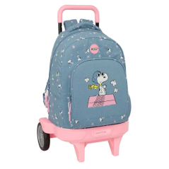 Sac à dos à roulettes bleu Snoopy