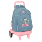 Sac à dos à roulettes Snoopy Safta bleu avec poche avant
