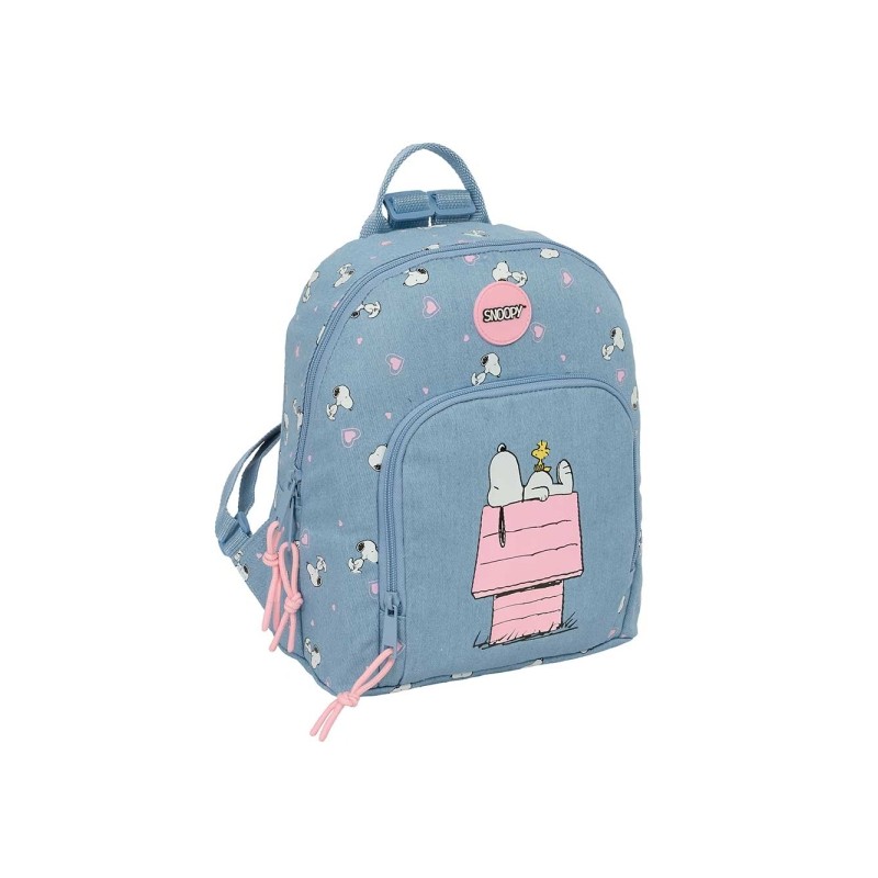 Mini sac à dos Snoopy bleu à plusieurs poches